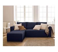 Regala - canapé d'angle réversible - 4 places - convertible avec coffre - en tissu - Bleu
