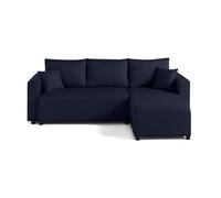 Regala - canapé d'angle réversible - 4 places - convertible avec coffre - en tissu - Bleu