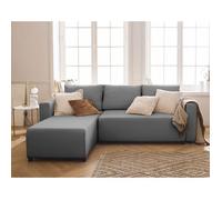 Regala - canapé d'angle réversible - 4 places - convertible avec coffre - en tissu - Gris