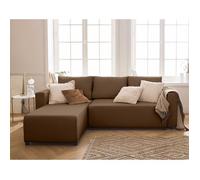 Regala - canapé d'angle réversible - 4 places - convertible avec coffre - en tissu - Marron