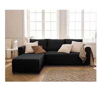 Regala - canapé d'angle réversible - 4 places - convertible avec coffre - en tissu - Noir