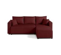 Bestmobilier - Canapé d'angle Convertible avec Coffre Réversible Regala en Tissu - Canapé Lit - Sofa Rouge 4 Places - Angle Droit - ou Gauche - Salon