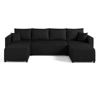 Best mobilier Canapé panoramique Regala 7 places convertible avec coffre en tissu