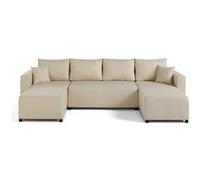 Regala - canapé panoramique - 7 places - convertible avec coffre - en tissu - Beige Beige G