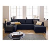 Regala - canapé panoramique - 7 places - convertible avec coffre - en tissu - Bleu