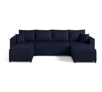 Regala - canapé panoramique - 7 places - convertible avec coffre - en tissu - Bleu Bleu G