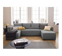 Regala - canapé panoramique - 7 places - convertible avec coffre - en tissu - Gris