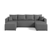 Regala - canapé panoramique - 7 places - convertible avec coffre - en tissu - Gris Gris G