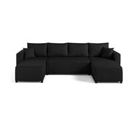 Best mobilier Canapé panoramique Regala 7 places convertible avec coffre en tissu
