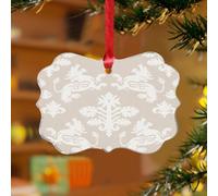 Regalia Kylin Décorations de Noël en acrylique 7,6 cm Blanc crème 2025 Décoration de fête pour sapin de Noël Décoration de fête Dragon exotique Scénique Souvenir Chaussette avec étiquette nom