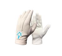 Regalia Store UK Gants maçonniques blancs 100 % coton avec broderie carrée bleu turquoise et boussole | Doux et réutilisable | Cadeau de qualité supérieure pour homme franc-maçon, blanc, L