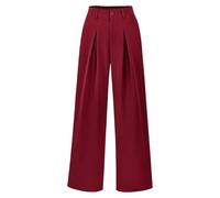 RegaliaKun Pantalon Palazzo taille haute décontracté à jambes larges boutonnées pour le travail, le bureau, les affaires, les poches
