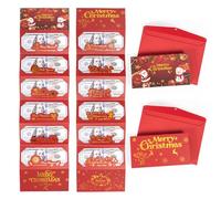 Regalo di Natale in denaro con busta e nastro rosso, porta biglietti regalo di Natale in denaro con 6 scomparti, buste per soldi regali di Natale (Babbo Natale + Cervo di Natale)