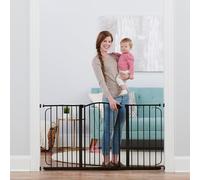 Regalo Easy Step Barrière de bébé extra haute avec décoration arquée de 120 cm et kit d'extension de 10,2 cm, lot de 4 kits de montage à pression et 4 kits de montage mural, bronze