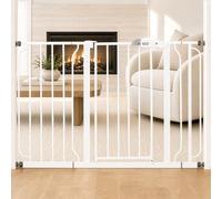 Regalo Safety Extra Wide Baby Gate for Doorways & Bottom of Stairs, Fits Openings 73.6-122cm (Extensions Included) Pressure Mounted for Babies, Toddlers & Pets, White