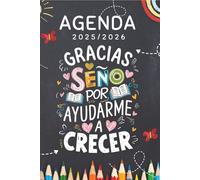 regalo seño infantil: Agenda maestra 2025 2026 , primaria fin curso , personalizado