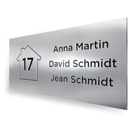 REGALOCREATIVO Plaque de Boîte aux Lettres (6x2 cm) Personnalisez votre nouvelle Etiquette aux Lettres Gravée en Aluminium Métallisé. Ajoutez un Nom et un Numéro.