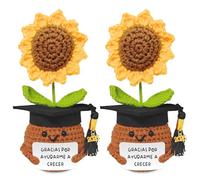 Regalos para Maestros Maestras de Agradecimiento, para el día día del Maestro, Girasoles de Crochet Hechos a Mano, Gracias por Ayudarme a Crecer, para K-12, Escuela Secundaria, Universidad, Guardería