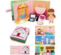 REGAPOG Busy Board Montessori Livre en Feutrine - Jouet Éducatif Bébé et Tout-Petit, Livre Sensoriel d’Éveil avec Activités Motricité Fine, Jouet d’Apprentissage pour Fille et Garçon (B)