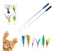 REGAPOG Feather Cat Teasing Stick :,Jouets d'intérieur pour Chats, Jouets à Plumes pour Chats, à Plumes Extra-Longues et Amusants Qui rendront Votre Chat Fou