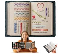 REGAPOG Looma Book Broderie，Livre De Broderie Pour DéButant，Livre De Points De Broderies，Avec Points, Fils, Outils Et Instructions, IdéAl Pour Apprendre La Broderies (A-86 Stitches)