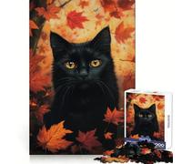 Regard de Chat d'automne Puzzle de 1000 pièces pour Adolescents, Stimulant la réflexion et offrant Un Plaisir Relaxant Coffret Cadeau d'art et de Noël (38x26cm)