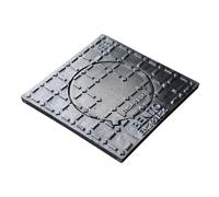 Jardibric - Regard de Trottoir Carré Plaque d'égout en Fonte Ductile Classé B125 (300 x 300 mm; Ø ouverture 175mm) - Tampon en fonte - Groupe 2 - Pour Parking - Conforme aux Normes EN 124