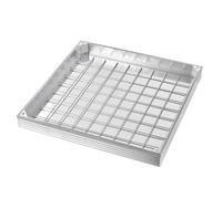 Regard de visite en aluminium 600 x 600 x 60 mm, encastré avec cadre, carré A15, carrossable, invisible, pour l'intérieur et l'extérieur