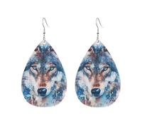 Regard Du Loup Mystique Boucles D‘Oreilles Élégant Boucles D'Oreilles Pendantes En Forme Légères Boucle D’Oreille En Cuir Pour Voyages Décorations Fêtes