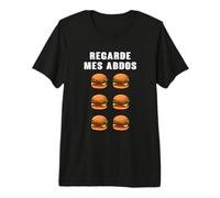 Regarde Mes Abdos Hamburger Humour Fan de Burger Drôle Noël T-Shirt Haut de Gamme
