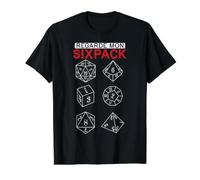 Regarde Mon Sixpack Jeu De Rôle JDR D20 Cadeau Jeu De Rôle T-Shirt Graphique avec Valeur, Homme, Noir, XL