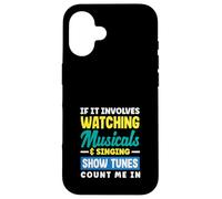 Regarder des comédies musicales chantant des mélodies Amoureux de musique Coque pour iPhone 16