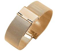Regarder la bande de monotage de sangle tissée en acier inoxydable 16 mm 18 mm 20 mm 22 mm Bracelet accessoires d'accessoires en ligne de courroie