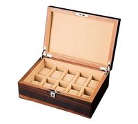 Regarder la boîte de rangement de rangement Boîte de surveillance Case organisatrice 10 emplacements Affichage de la montre Base d'affichage en bois pour les hommes WEMPLES Watch Rangement Boîte
