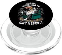 Regarder la télévision Lethargic Cat Sports PopSockets PopGrip pour MagSafe