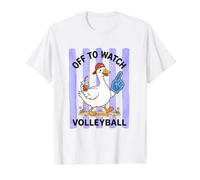 Regarder Volleyball Cheer Silly Goose Stripes T-Shirt Graphique avec Valeur