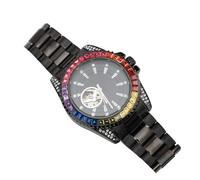 Regardez de Robe de Commerce élégante Chronograph Watch pour Hommes avec Bracelet en Acier, Montre de Poignet Mécanique Automatique coloré pour Le décontracté et Les Affaires (#2)