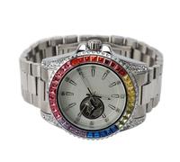 Regardez de Robe de Commerce élégante Chronograph Watch pour Hommes avec Bracelet en Acier, Montre de Poignet Mécanique Automatique coloré pour Le décontracté et Les Affaires (#1)