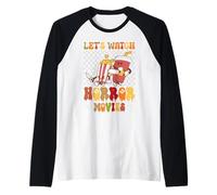 Regardez des Films d'horreur Halloween Squelette fantôme drôle Manche Raglan