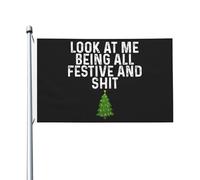 Regardez-moi les êtres tous festifs et merdes pour les gars de la chambre, drapeaux cool double face, décoration murale pour l'extérieur, 0,9 x 1,5 m, regardez-moi les êtres tous festifs et merdes, ta