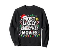 Regardez Tous Les Films de Noël Assortis à la Famille Sweatshirt