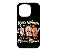 Regardons des Films d'horreur, du Pop-Corn, soirée cinéma d'halloween Coque pour iPhone 15 Pro