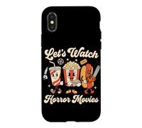 Regardons des Films d'horreur, du Pop-Corn, soirée cinéma d'halloween Coque pour iPhone X/XS