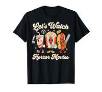 Regardons des Films d'horreur, du Pop-Corn, soirée cinéma d'halloween T-Shirt