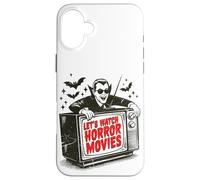 Regardons Les Films d'horreur - Vampire drôle rétro TV Halloween Coque pour iPhone 16 Plus