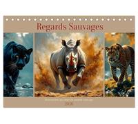 Regards Sauvages - Rencontres au cœur du monde sauvage (Calendrier de bureau 2026 DIN A5 horizontal), CALVENDO calendrier mensuel