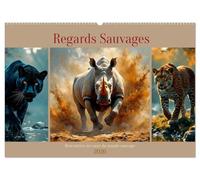 Regards Sauvages - Rencontres au coeur du monde sauvage (Calendrier mural 2026 DIN A2 vertical), CALVENDO calendrier mensuel: Images impressionnantes ... animaux majestueux dans des moments uniques.