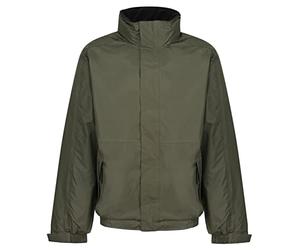 Regatta Blouson Aviateur Imperméable Doublé Polaire avec capuche dissimulée DOVER Jackets Waterproof Insulated Homme, Vert (Dark Khaki/Black), L