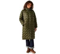 Regatta Cambrie II Veste matelassée longue à capuche pour femme, kaki foncé, 36