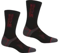 Regatta - Chaussettes de bottes pour homme/femme Unie - Randonnée(pack de 2) RG5986 (39,5 EU - 42 EU) (Noir/Rouge foncé)